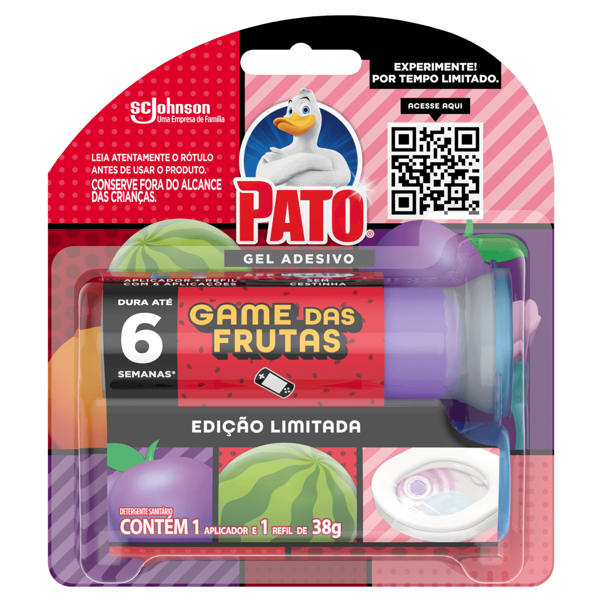 Aparelho Sanitário PATO Game das Frutas com Refil Edição Limitada