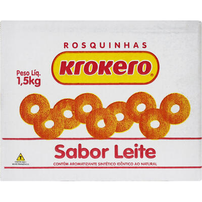 Biscoito Rosquinha Krokero Leite 1,5kg