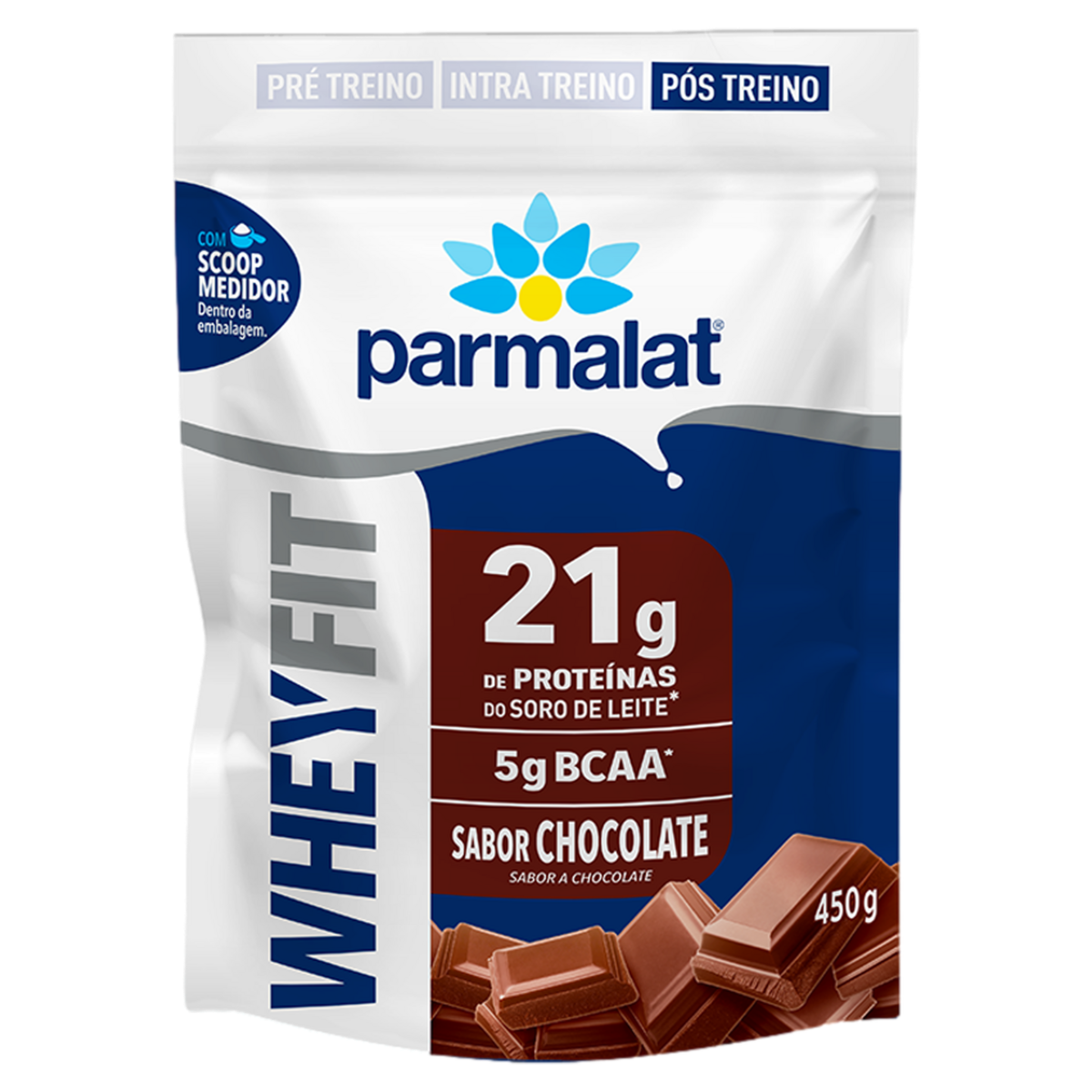 Whey Pó Chocolate Parmalat Fit Pacote 450g
