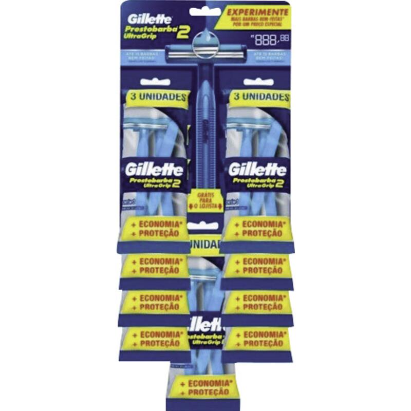 Aparelho de Barbear Gillette Prestobarba 2 Ultragrip 9un