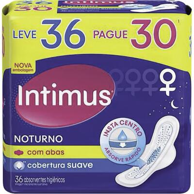 Absorvente Intimus Gel Noturno suave com abas 30 un