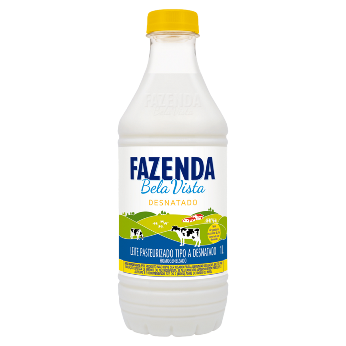 Leite Pasteurizado Homogeneizado Tipo A Desnatado Fazenda Bela Vista Garrafa 1l