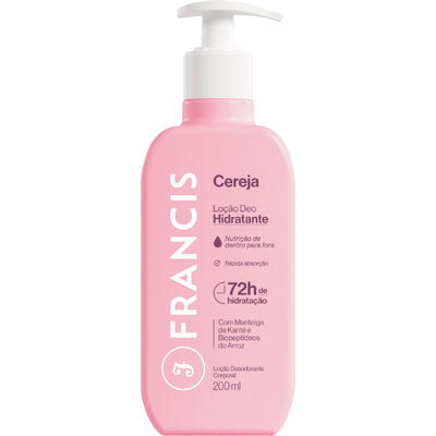Loção Desodorante Deo-Hidratante Cereja Francis Frasco 200ml Pump