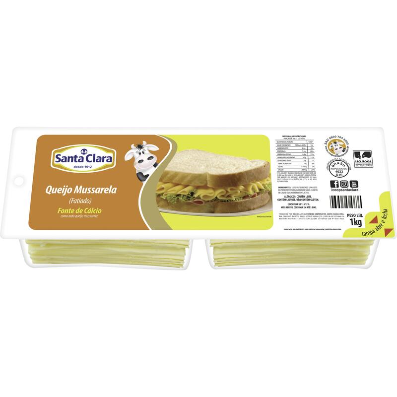 Queijo Mussarela Santa Clara Fatiado 1kg