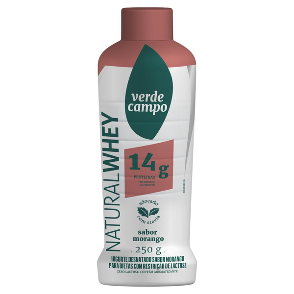 Iogurte Natural Whey Verde Campo Morango 250g
