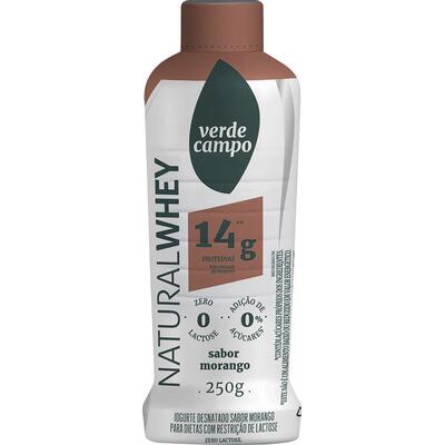 Iogurte Natural Whey Verde Campo Morango 250g