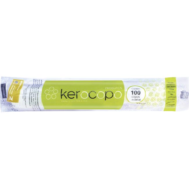 Copo Descartável Kerocopo Branco - ABNT 300ml 100 un