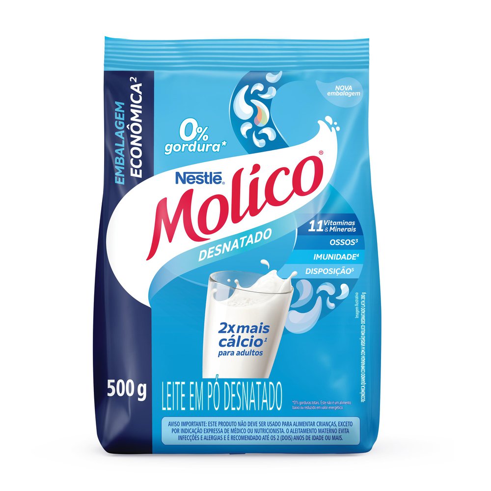 Leite em Pó MOLICO Total Cálcio Desnatado 500g