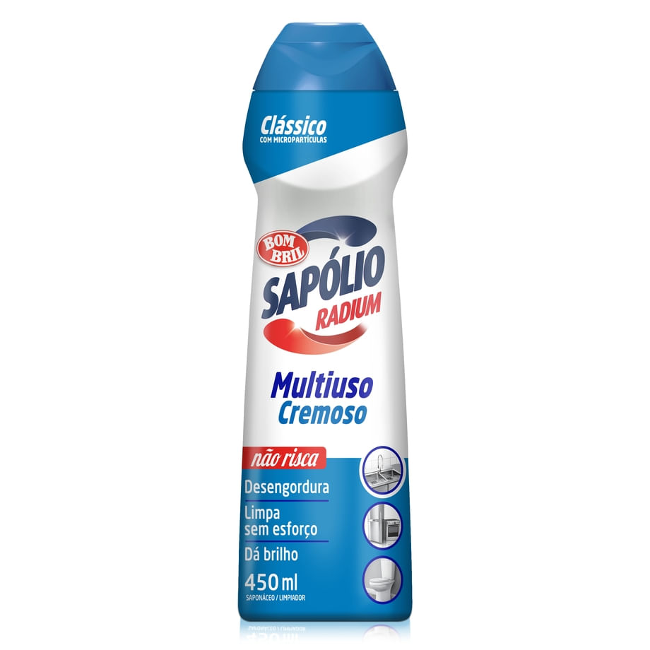 Saponáceo Cremoso Multiuso Clássico Sapólio Radium Squeeze 450ml
