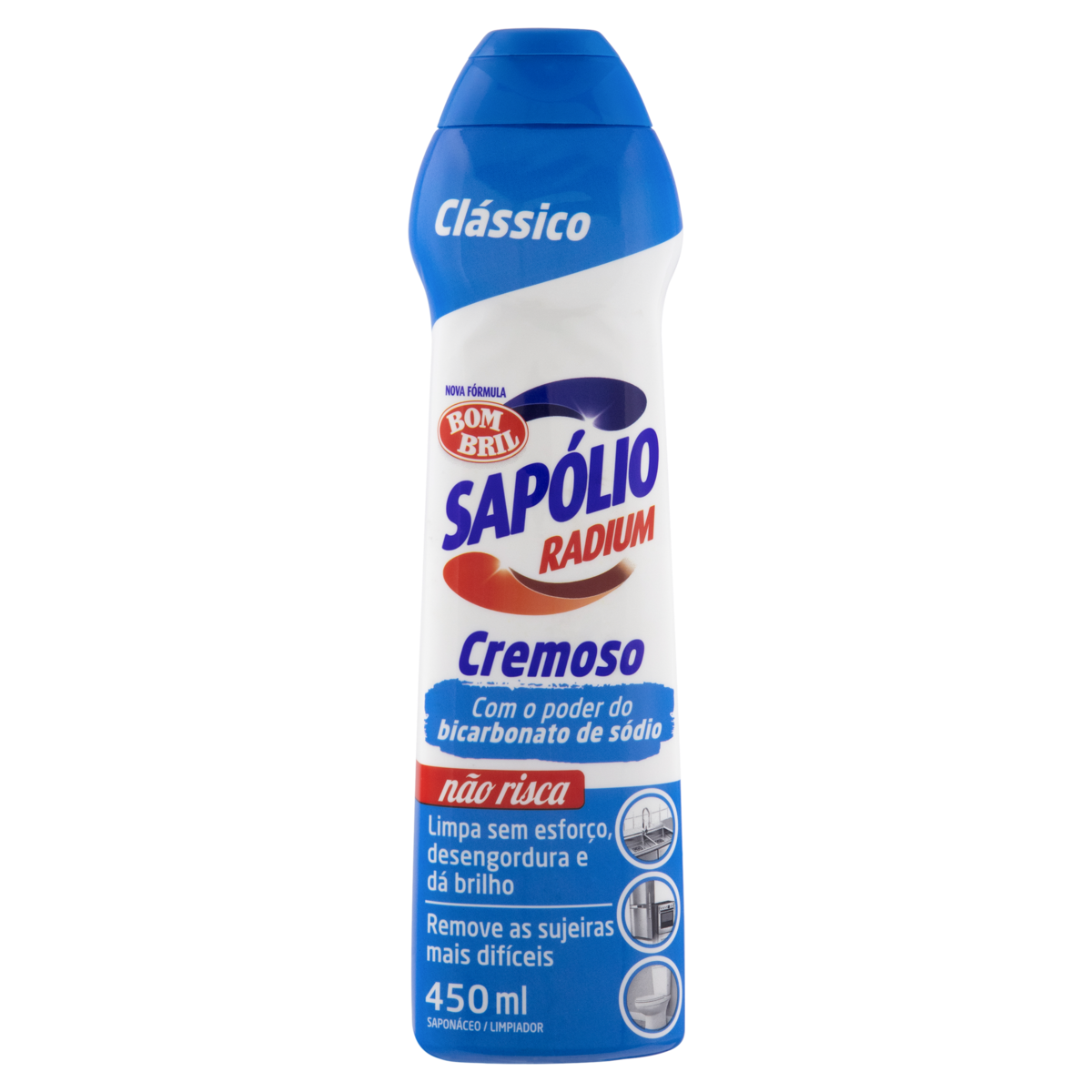 Saponáceo Cremoso Multiuso Clássico Sapólio Radium Squeeze 450ml