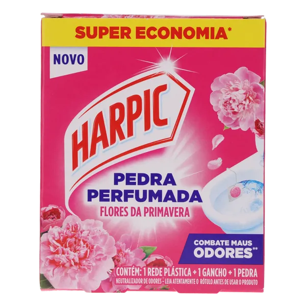 Pedra Sanitária Harpic 25g - Aroma Plus - Flores da Primavera
