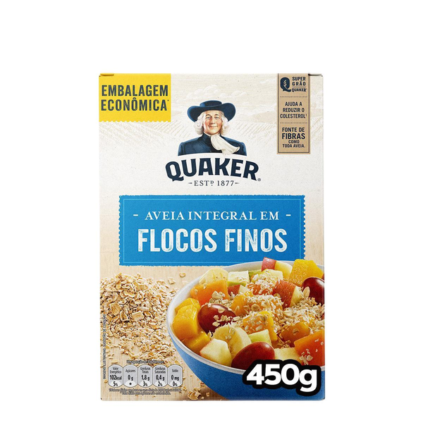 Aveia Integral em Flocos Finos Quaker 450g
