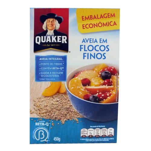 Aveia Integral em Flocos Finos Quaker 450g