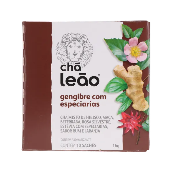 Chá Leão 16g - Gengibre e Especiarias - Com 10 Saquinhos