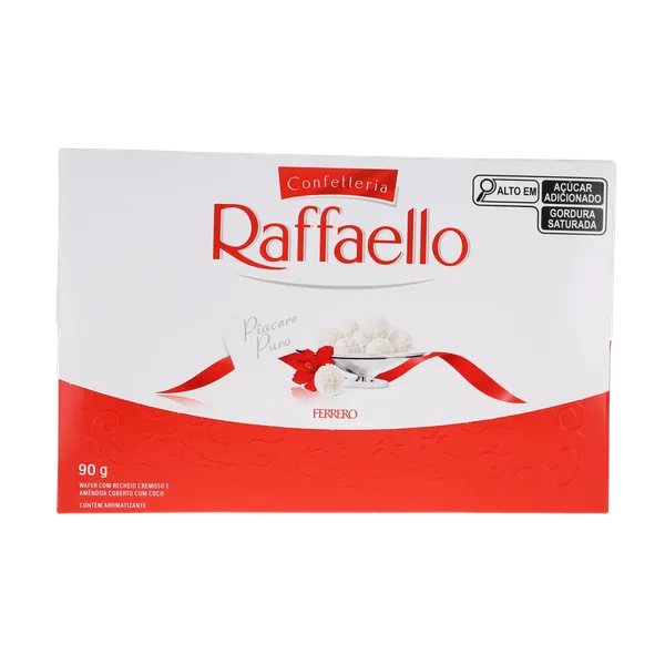 Bombom Ferrero Raffaello 90g - Com 9 Bombons