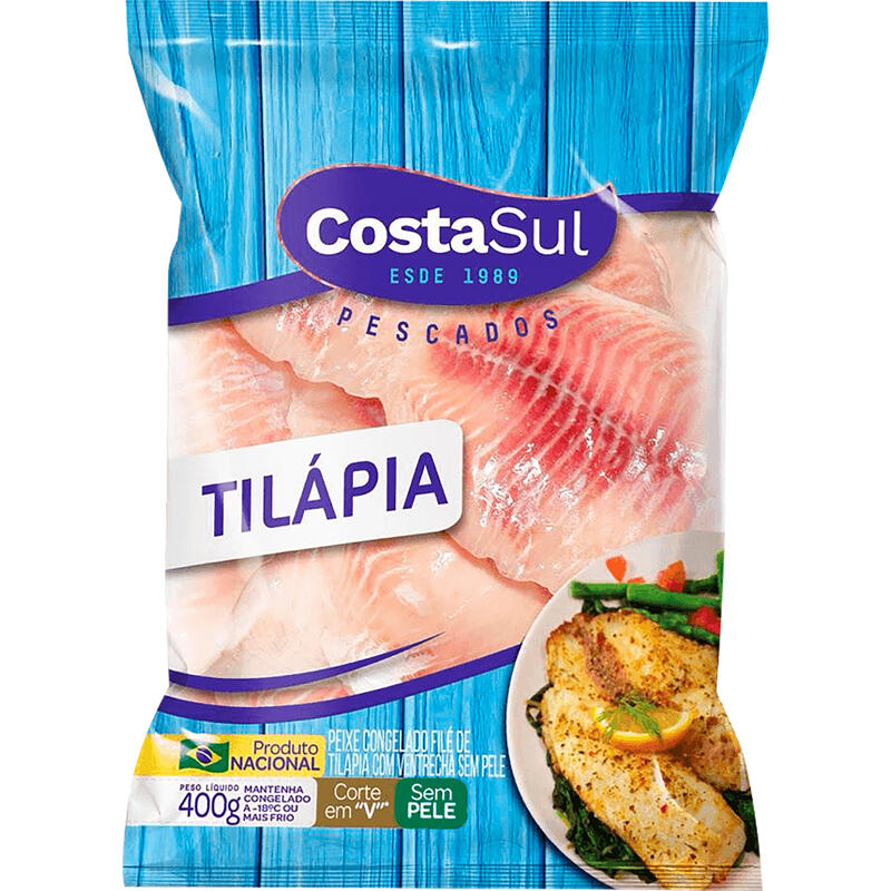 Filé de Peixe Tilápia Costa Sul Congelado 400g