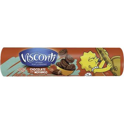 Biscoito Recheado Visconti Chocolate e morango 125g