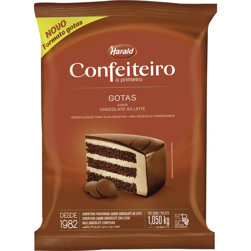 Cobertura de Chocolate em Gotas Confe Ao leite 1,050kg