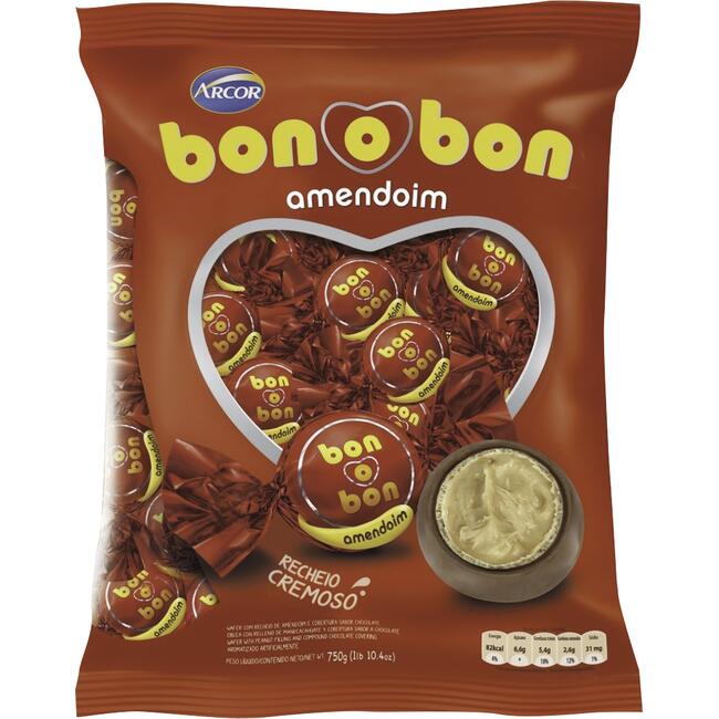 Bombom Arcor Bon o Bon Amendoin 750g