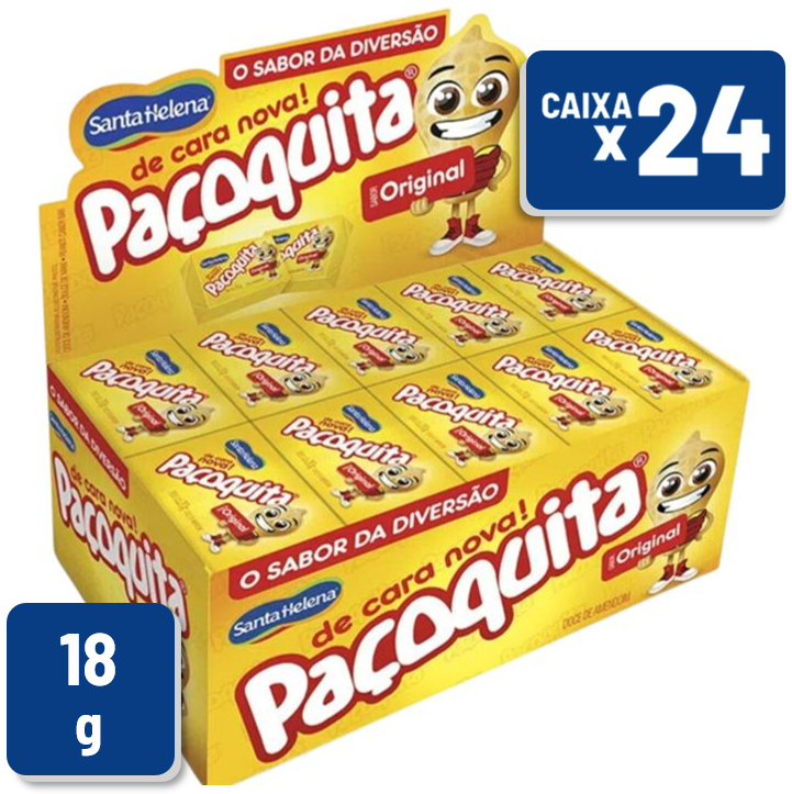 Paçoquita Quadrada Pacote Plástico 18g Display c/24
