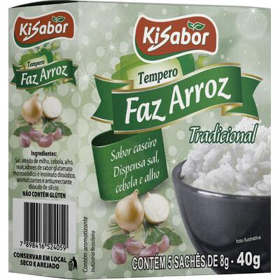 Tempero Kisabor Faz Arroz Arroz Tradicional 40g