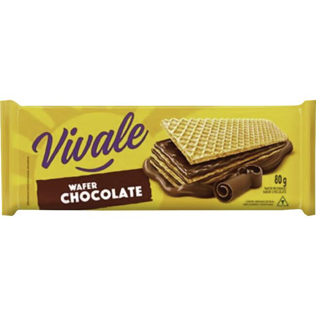 Biscoito Wafer Vivale Chocolate 80g