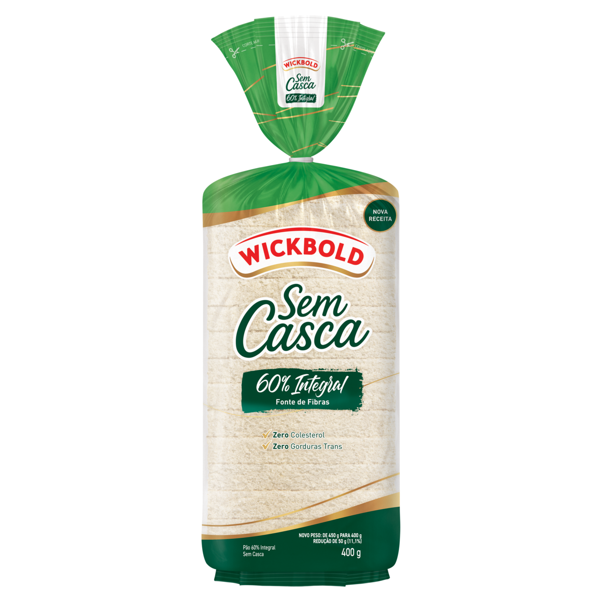 Pão Integral sem Casca Wickbold Pacote 450g