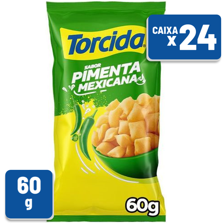 Salgadinho Torcida Pimenta Mexicana Pacote 60g Caixa c/ 24 un