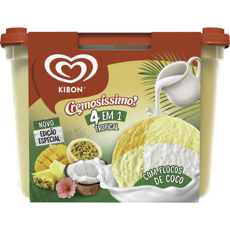 Sorvete 4 em 1 Kibon Tropical 2L