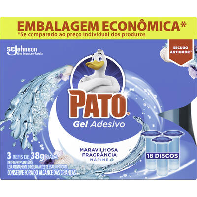 Desodorizador em Gel Adesivo Pato Marine 3x38g