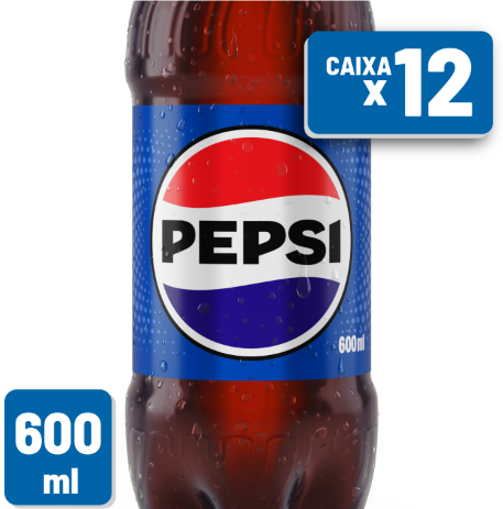 Refrigerante Pepsi Cola Pet 600ml Caixa c/ 12 un
