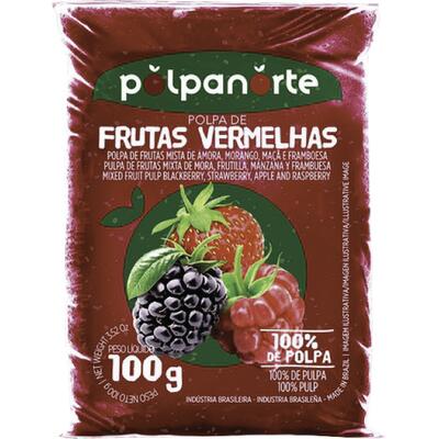 Polpa de Fruta Polpanorte Congelada Frutas Vermelhas 100g