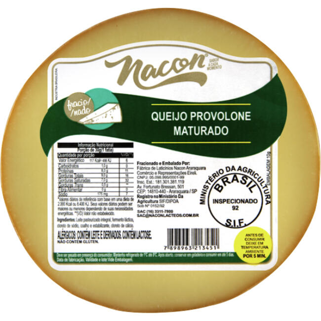 Queijo Provolone Frac Nacon Preço por quilo no pedaço
