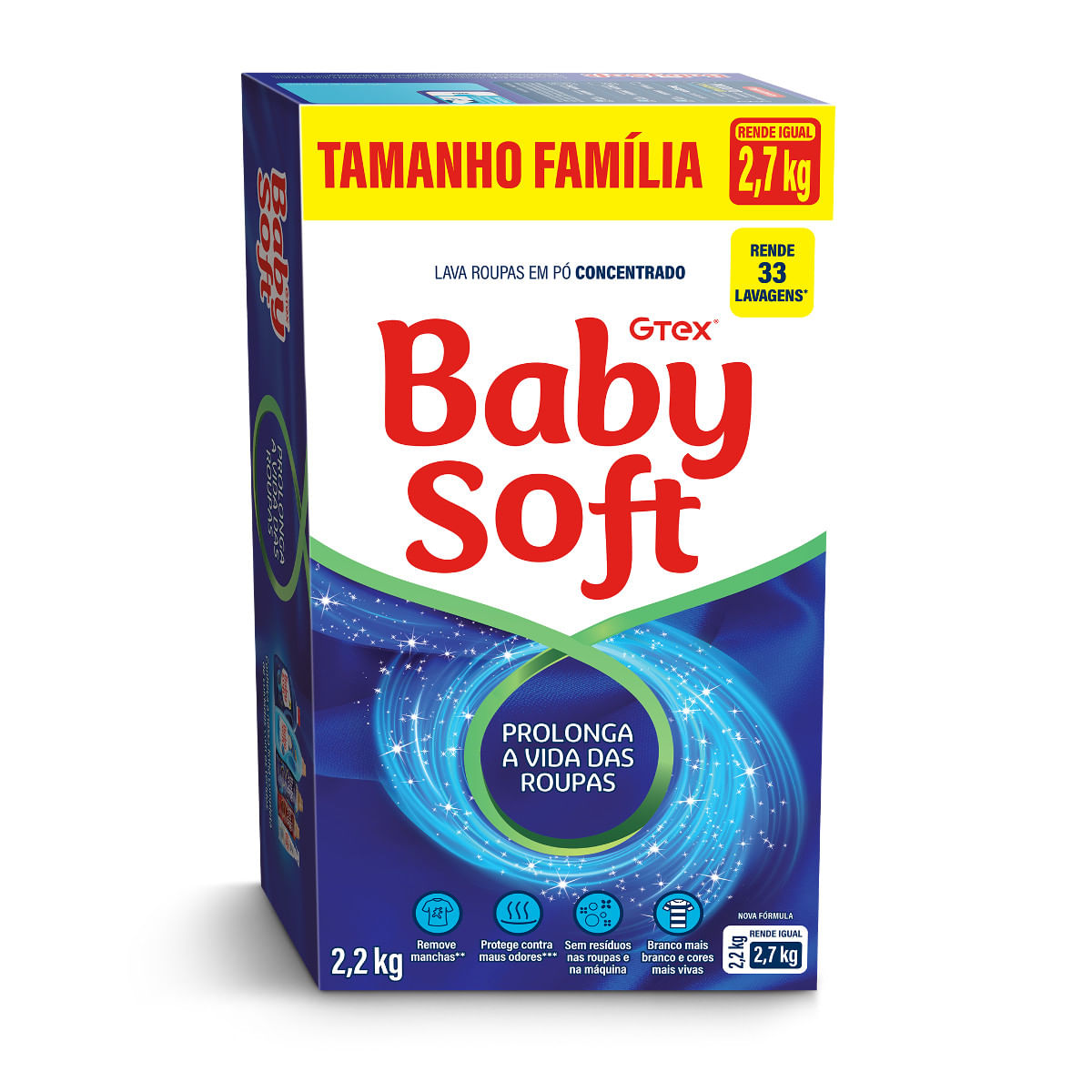 Lava Roupa BABY SOFT Concentrado 2.2kg Tamanho Família