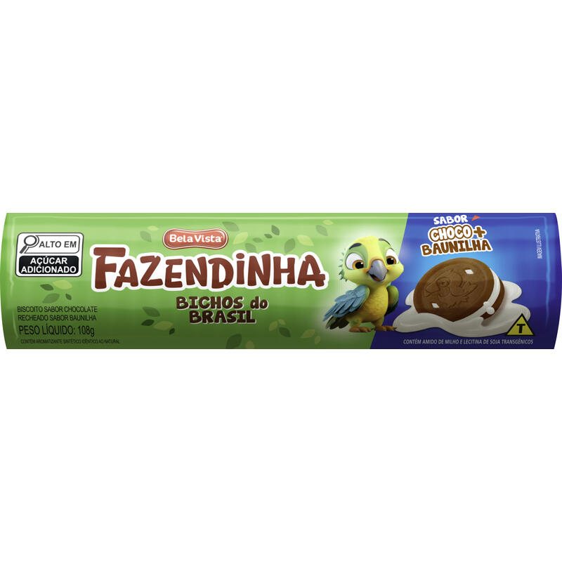 Biscoito Recheado Fazendinha Baunilha 108g