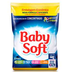 Lava Roupa BABY SOFT Concentrado 4kg Embalagem Econômica