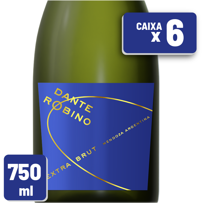 Espumante Bodega Dante Robino Extra Brut Garrafa Vidro 750ml Caixa c/ 6 un