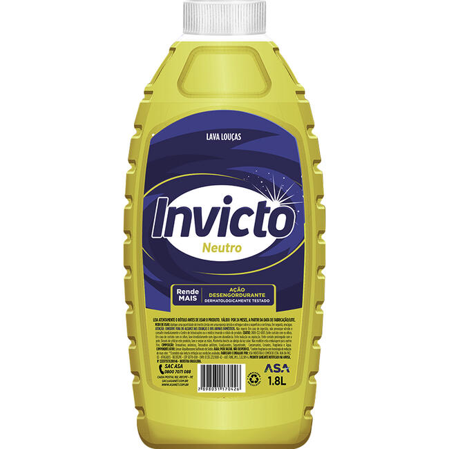 Detergente Líquido Invicto Neutro 1,8L