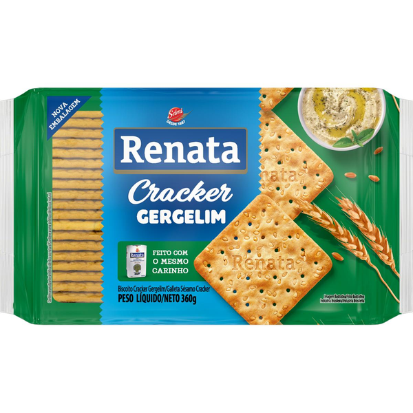 Biscoito Renata 360g - Cream Cracker - Gergelim
