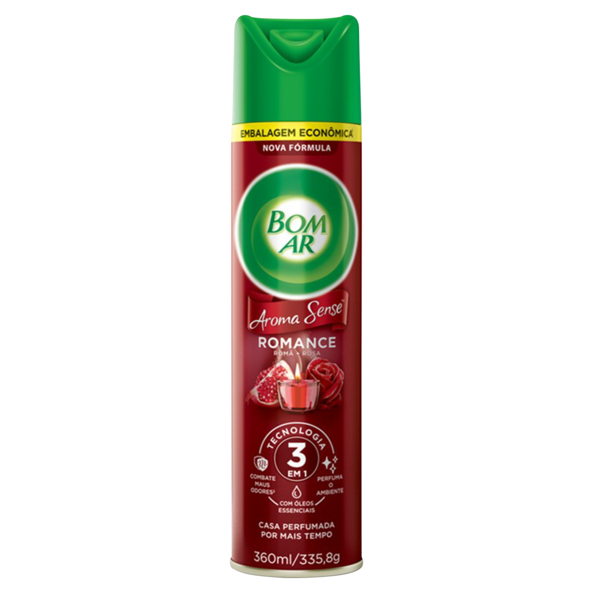 Neutralizador de Odores Romance Bom Ar Aroma Sense Frasco 360ml Embalagem Econômica