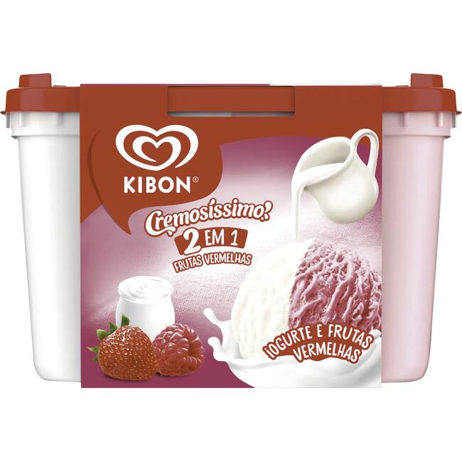 Sorvete 2 em 1 Kibon Frutas Vermelhas 2L