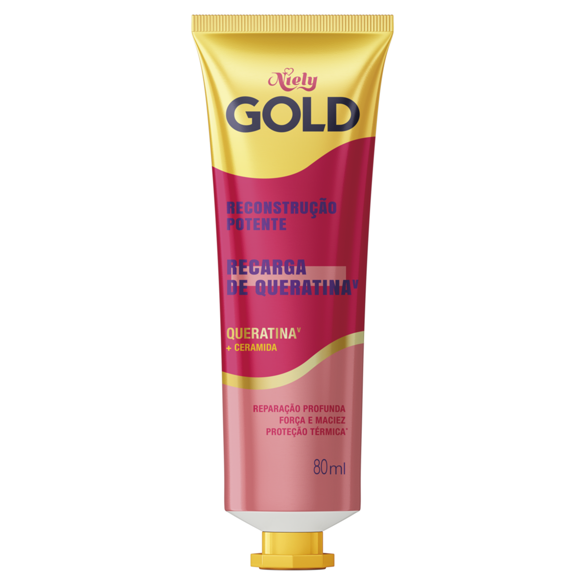 Recarga de Queratina Niely Gold Reconstrução Potente Bisnaga 80ml