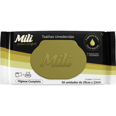 Toalha Umedecida Mili Prime Comfort 50 un