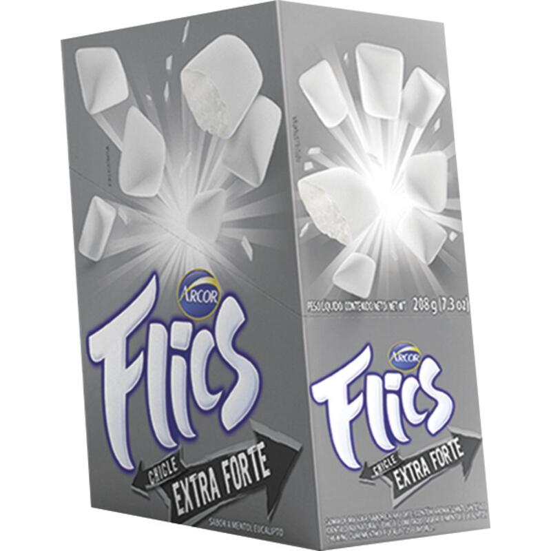 Chiclete Arcor Flics Blister Extra Forte 208g