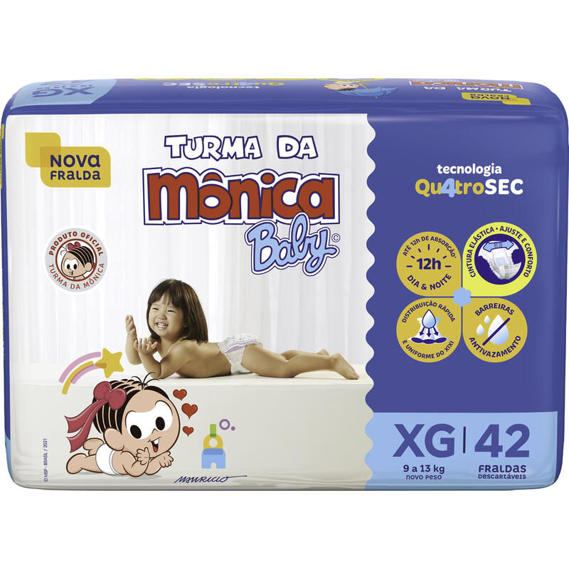 Fralda Descartável Turma da Mônica Mega XG 42 un