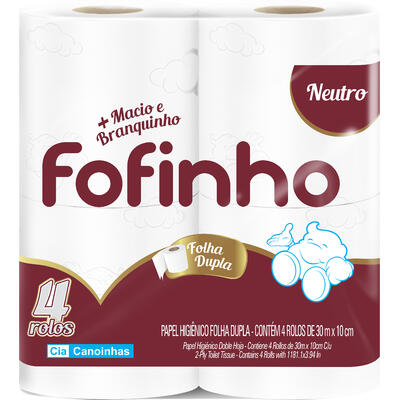 Papel Higiênico Fofinho Folha Dupla - 30m 4 rolos