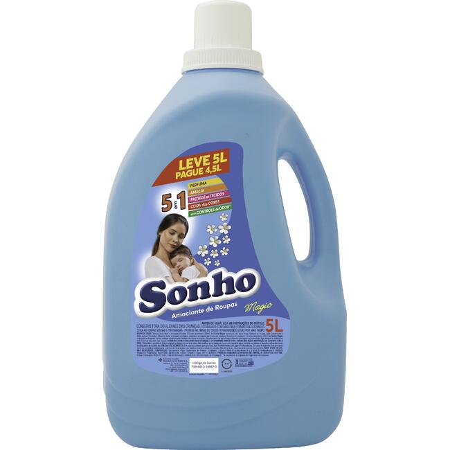 Amaciante para Roupas Sonho Magic Leve 5L Pague 4,5L
