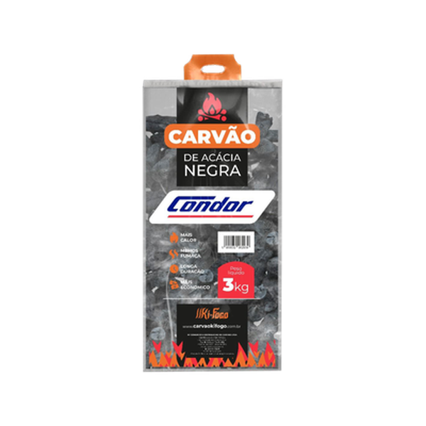 Carvão Vegetal Condor 3kg - Acácia Negra