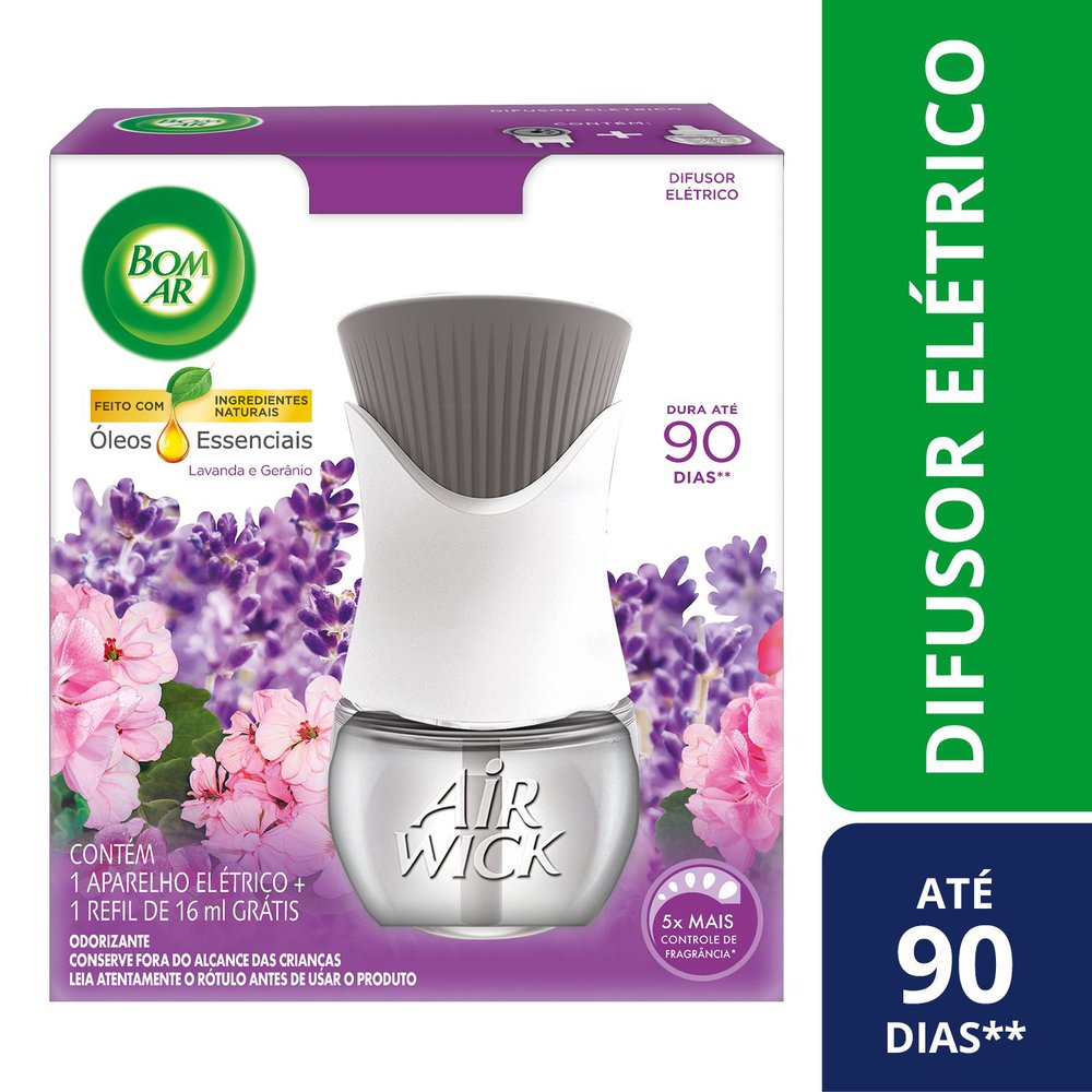 Purificador de Ar Elétrico Bom Ar Life Scents + Refil 16ml