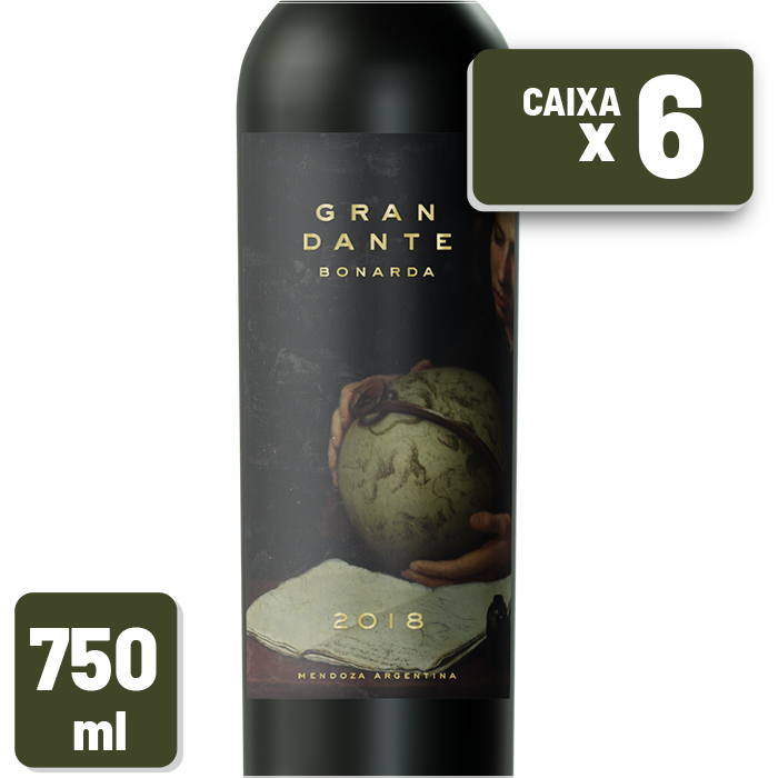 Vinho Bodega Dante Robino Gran Dante Bonarda Garrafa Vidro 750ml Caixa c/ 6 un